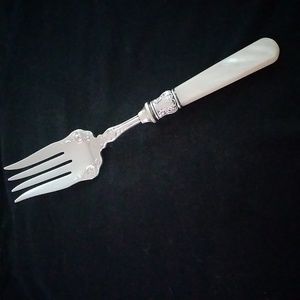 Antique Pearl Handle Silver Cold Meat Fork